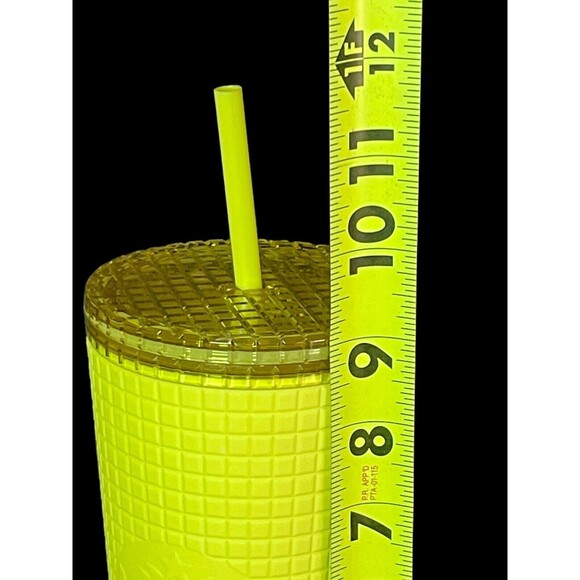 Starbucks Meadow Yellow 24oz Tumbler Cold Cup Grid Soft Touch Venti Siren New - Picture 7 of 8